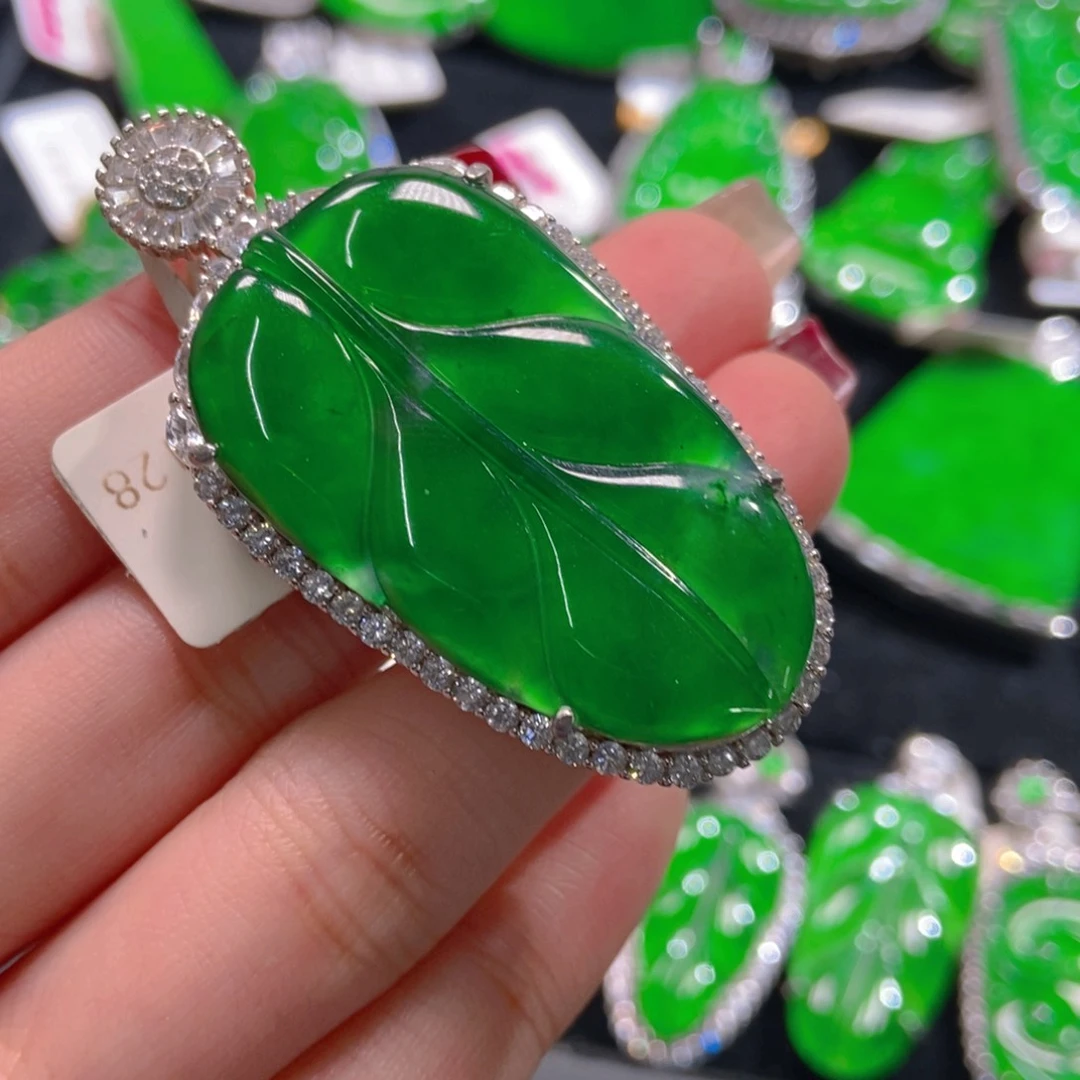 翡翠吊坠(不含链)银S925镶嵌