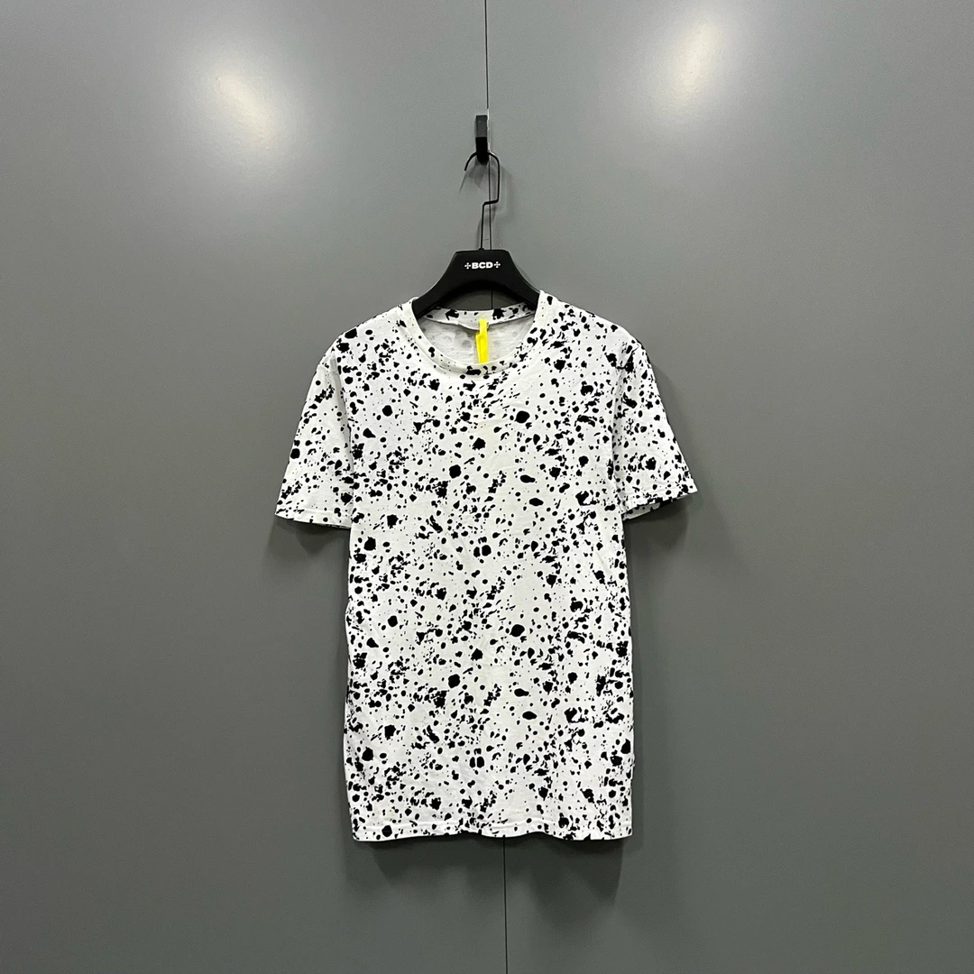 95新 DIOR/迪奥 （bb）黑白植绒印花短袖 M码/302919