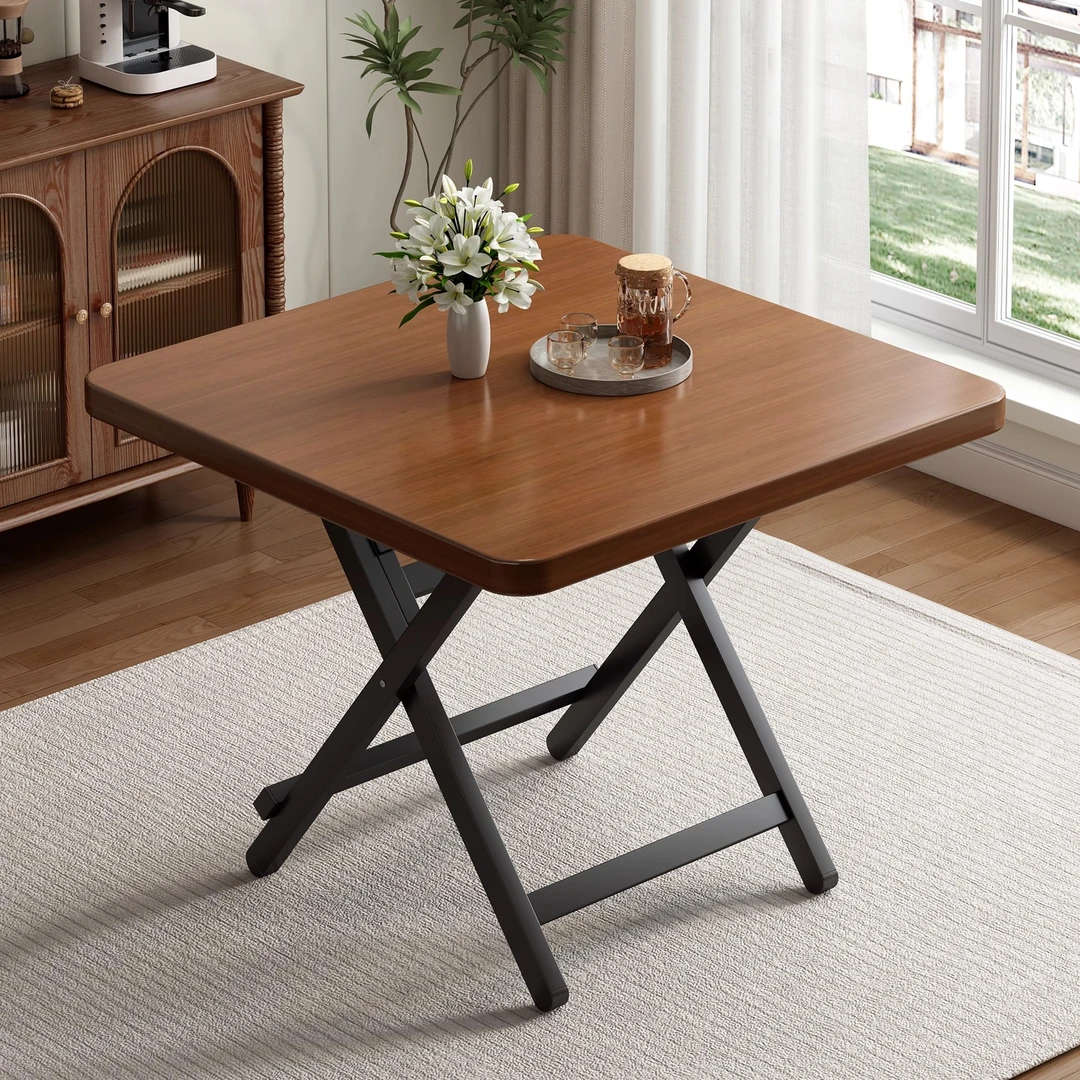 可折叠餐桌小户型户外便携式摆摊出租屋四方桌家用简易圆桌吃饭桌