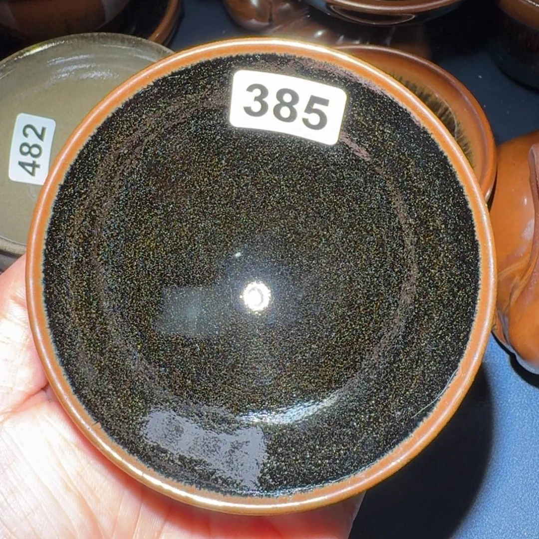 小雨茶盏手工柴烧裂底