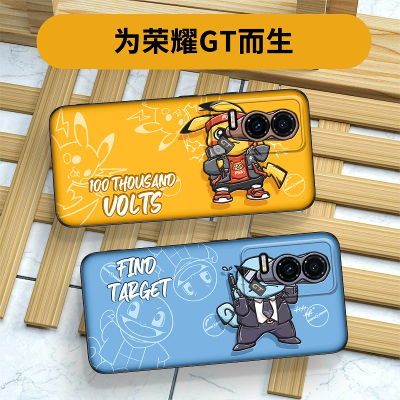 瞭望杰尼龟适用荣耀GT手机壳新款动画黑暗风荣耀潮流创意荣耀GT男