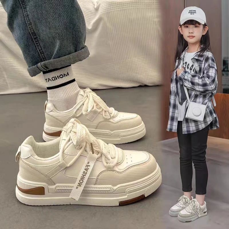 女童鞋子秋款2023新款儿童运动鞋女孩春秋老爹鞋中大童板鞋小白鞋