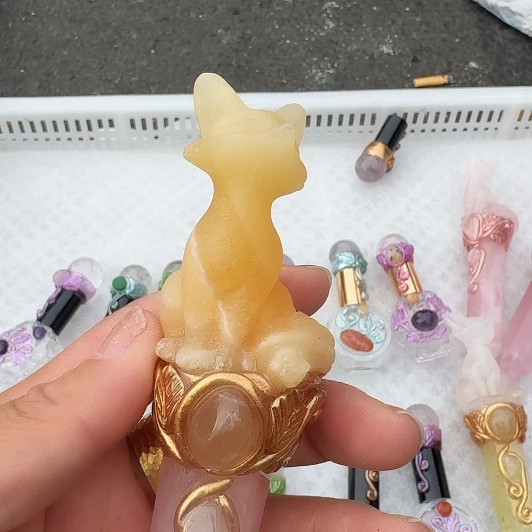 凸***四颈饰未镶嵌紫晶粉