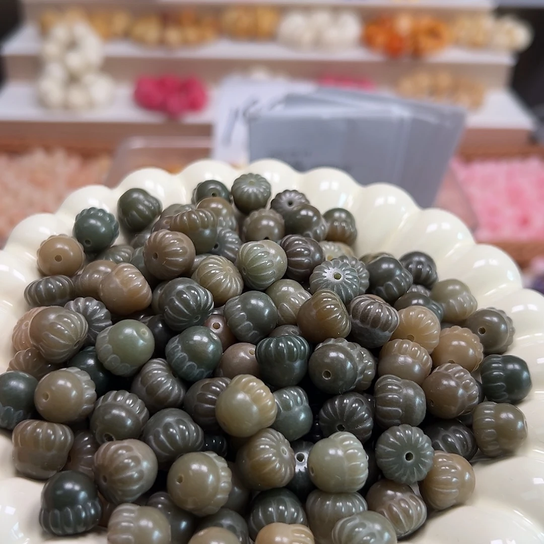 手串菩提根/象牙果卡12海盐蓝松果40颗
