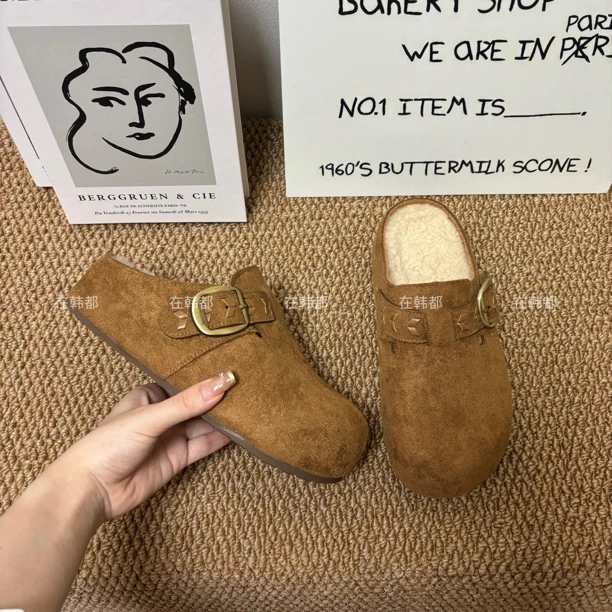 【ZHD】大棉冬季一脚蹬厚底增高勃肯鞋单鞋2025新款小个子复古91602