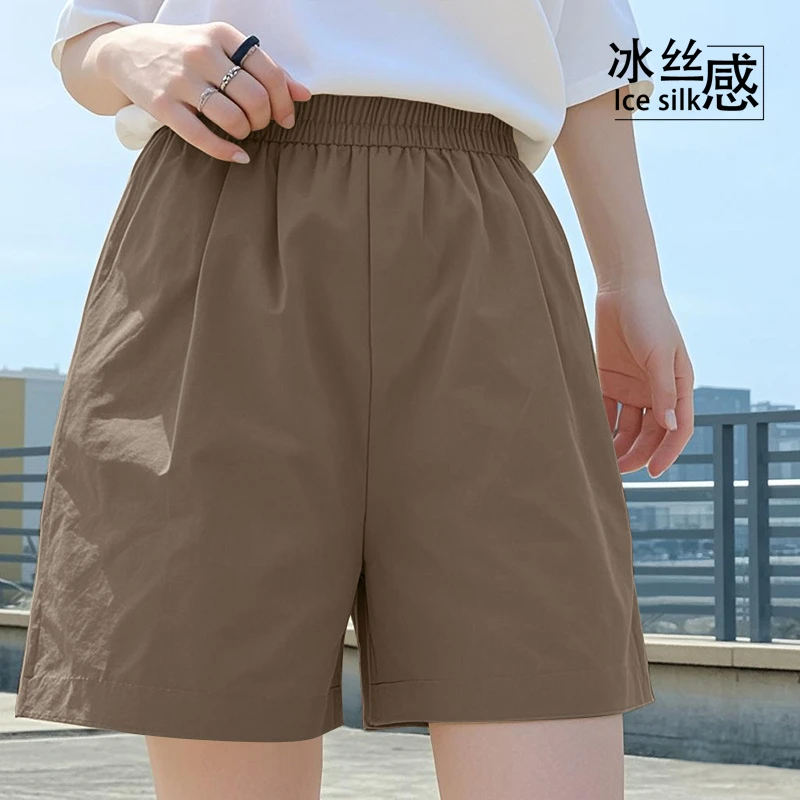 美式工装短裤女夏季新款高腰显瘦宽松五分中裤休闲直筒阔腿沙滩裤