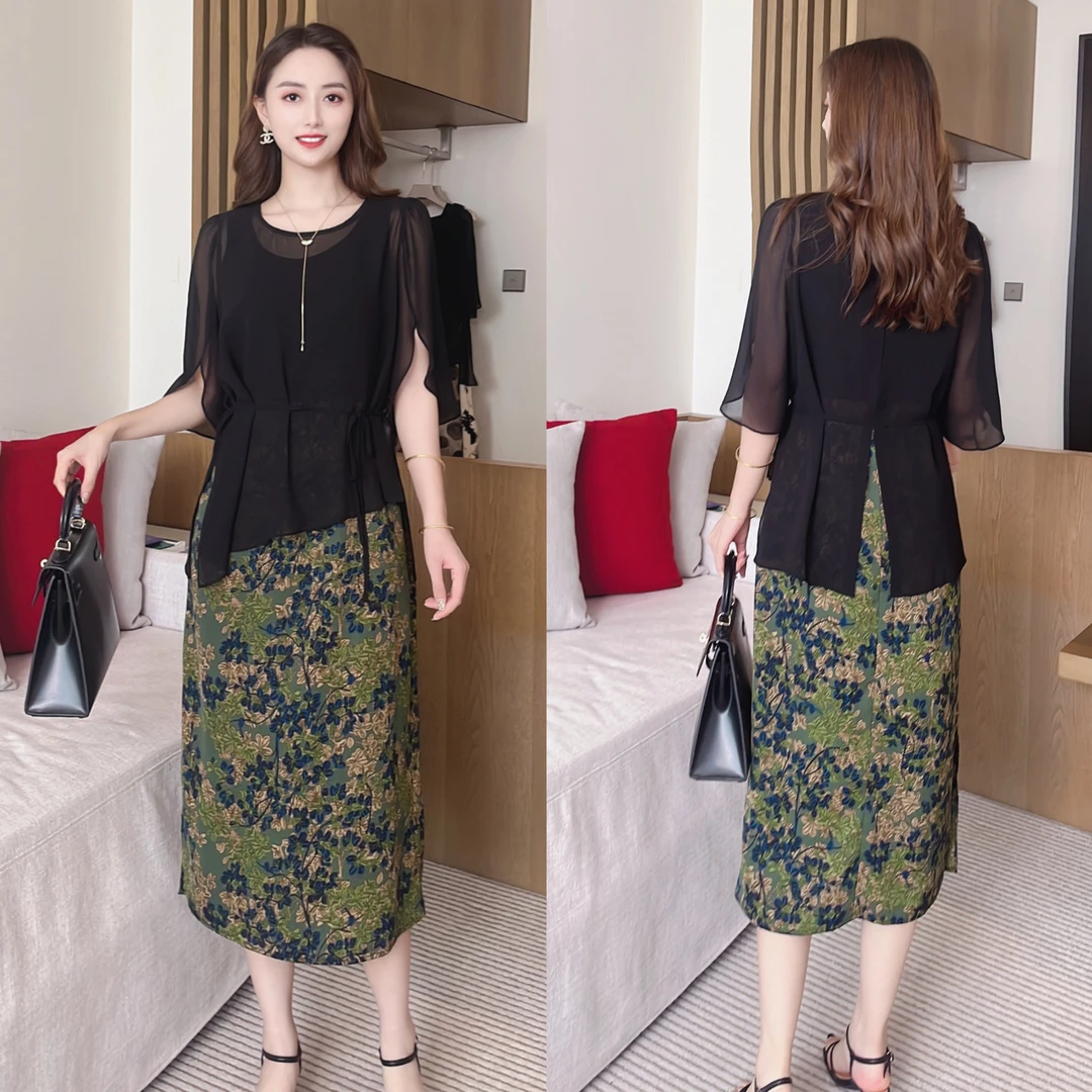 2025夏季连衣裙两件套薄款防晒时尚显瘦气质极简风A字裙