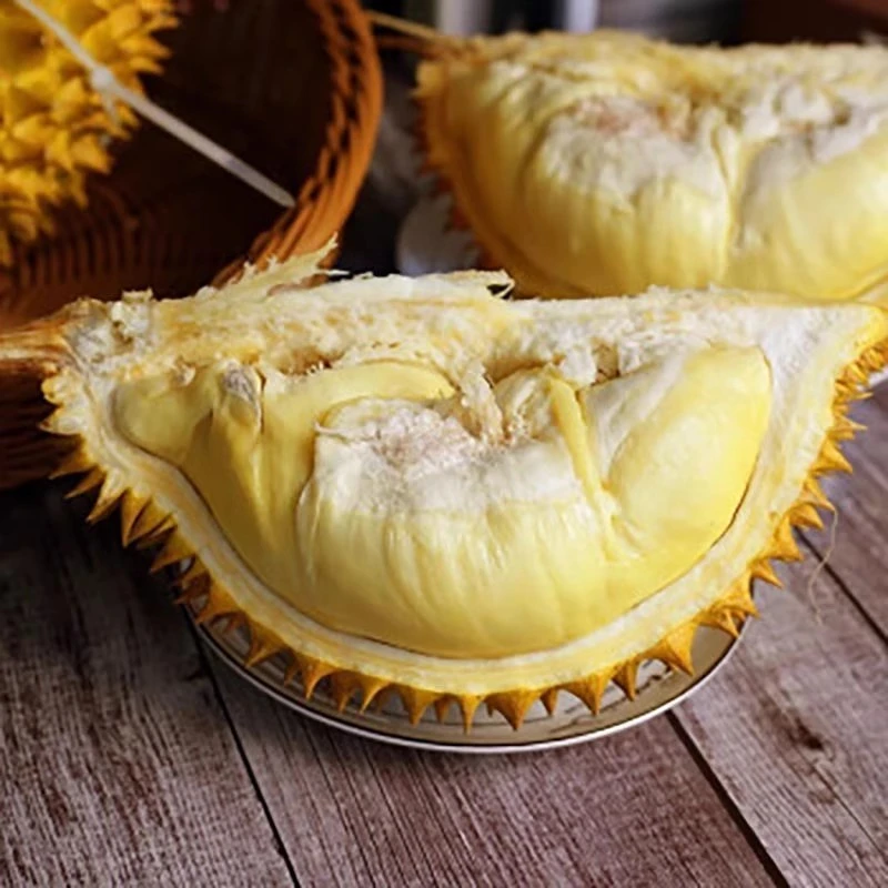 金枕纯肉新鲜榴莲现场开肉1.3斤纯肉核小榴莲金枕泰国