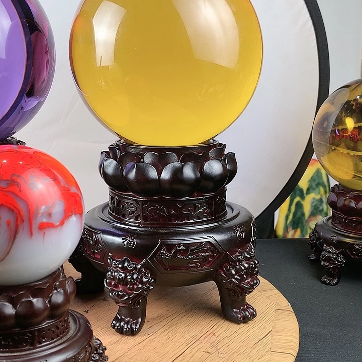 Z***J石材黄水晶球直径20带高档底座