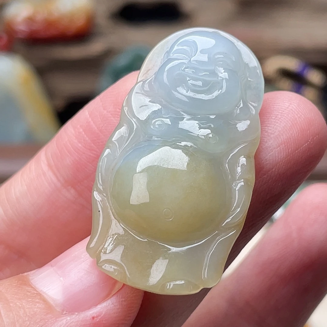翡翠银S925镶嵌颈饰佛公