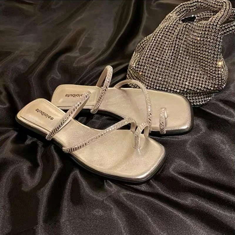 时尚夏季网红百搭仙女风外穿凉拖鞋高跟中跟低跟凉鞋雪汾2023年夏