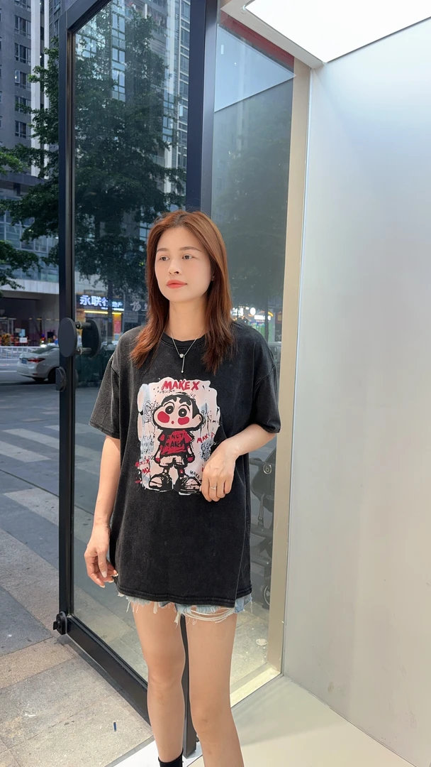 只出不进【卡通印花T】夏季宽松显瘦前后印花短袖78880 060301