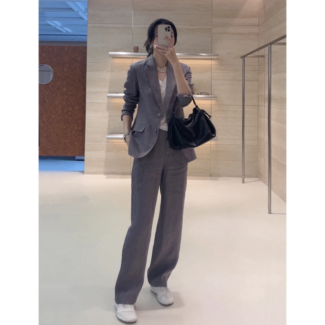 瑞瑞ANNYRUI |  意大利进口色织软亚麻高级时尚西服套装