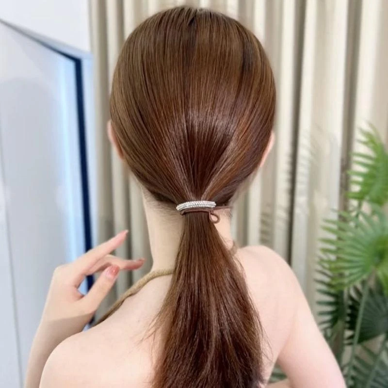 甜酷风首饰弹发绳小众性气棉质丸子头感钢质钛百搭十足质轻日韩原