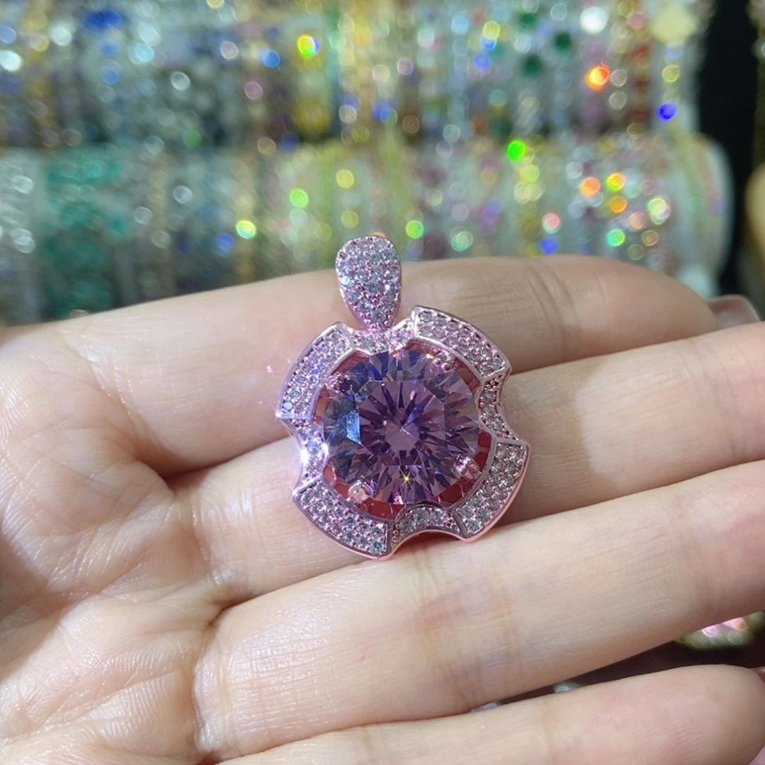 66锆石（处理）西柚色耳坠