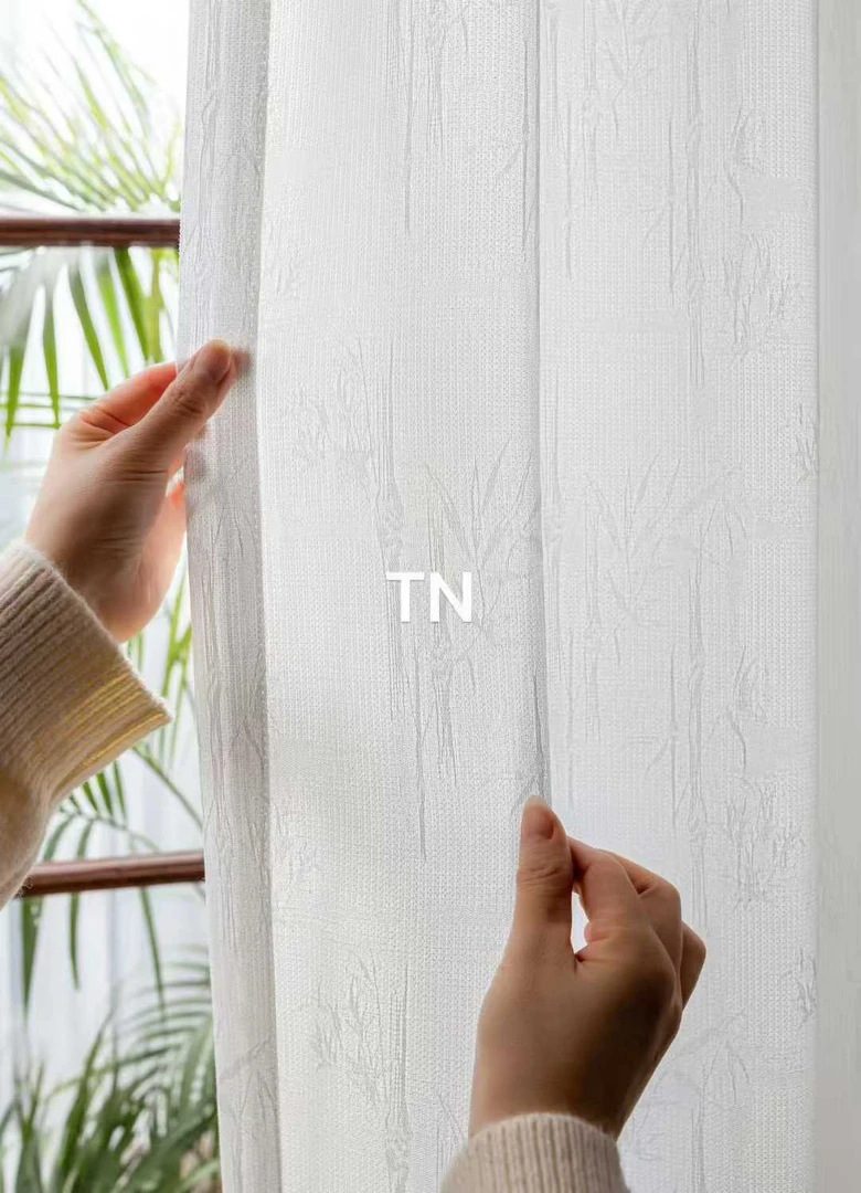 新款TN免定型提花窗纱（富贵竹）