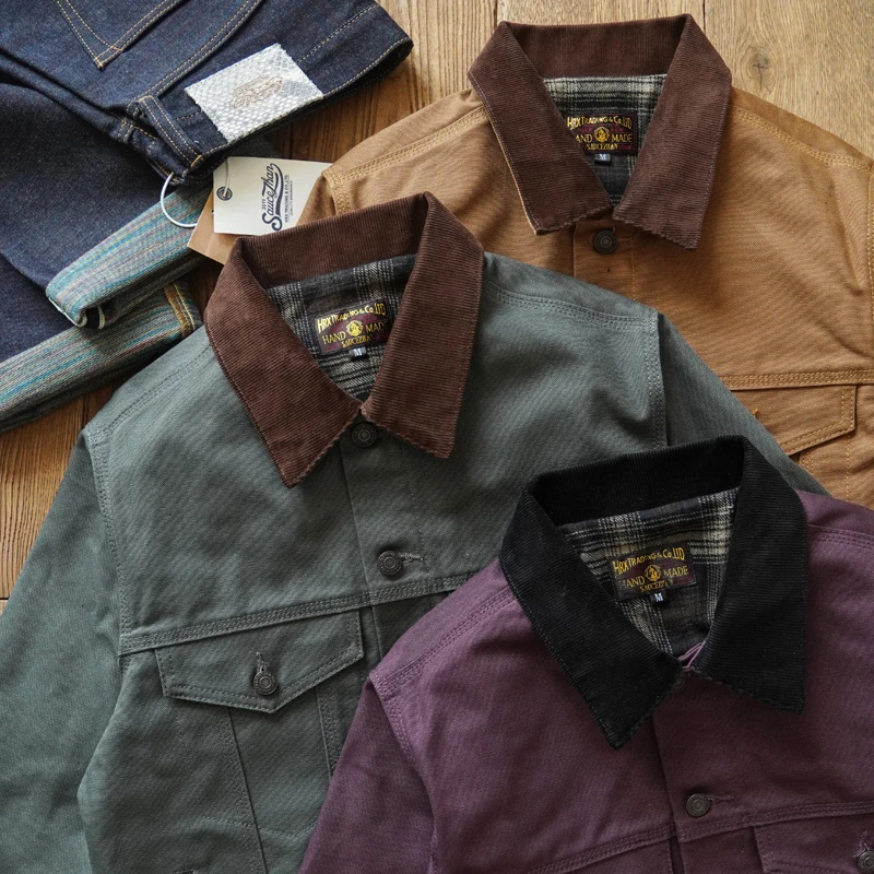 沾酱 底特律面料 帆布夹克工装阿美咔叽外套重磅 美式复古