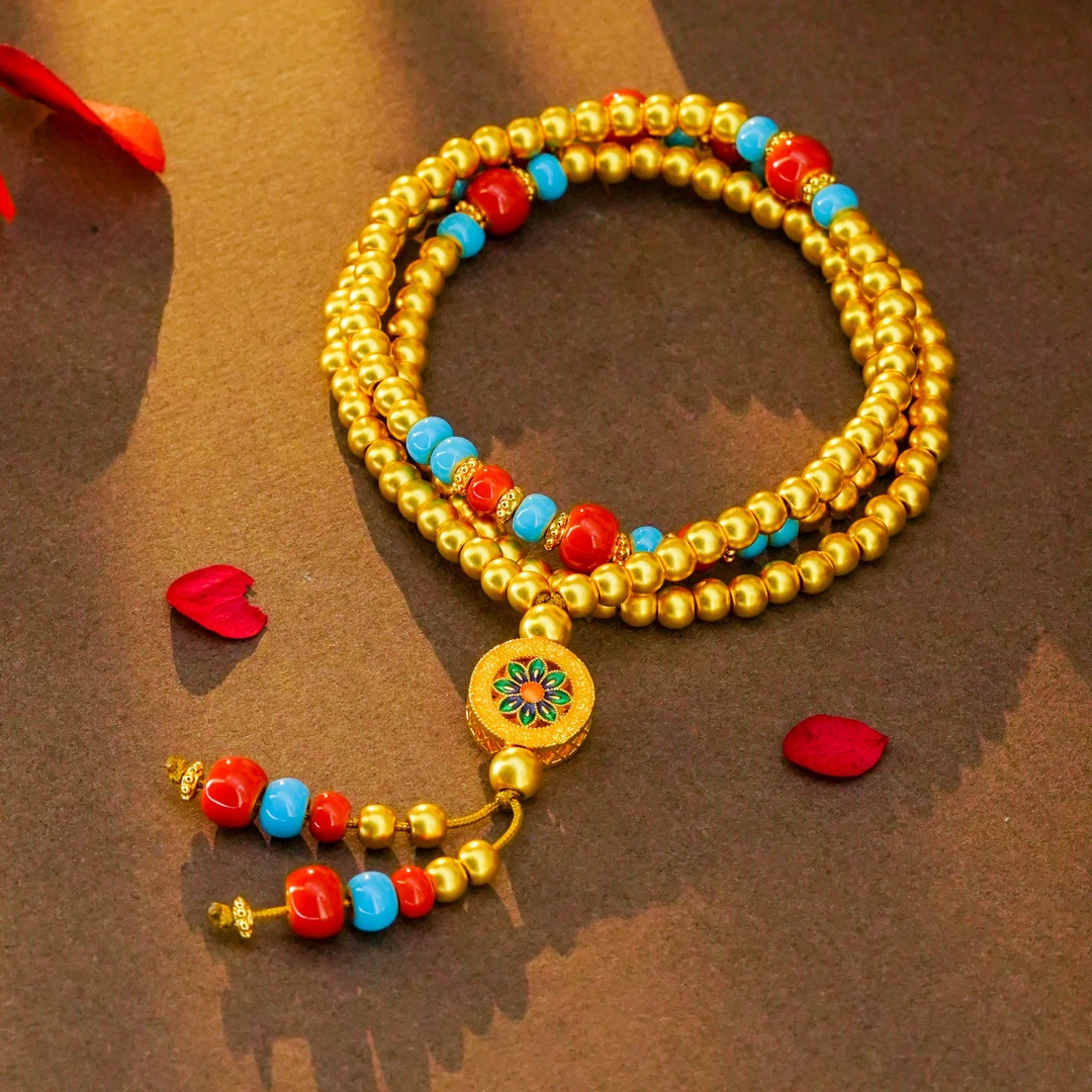 【敏敏专享】足金999投资金 无氰硬金国风宝相花HJX102