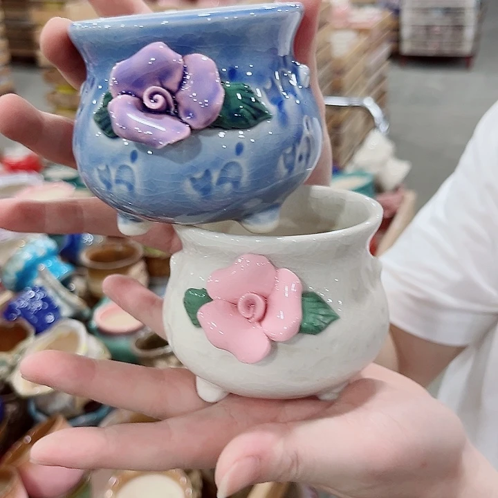 有孔.凑单10元陶瓷花盆发货！