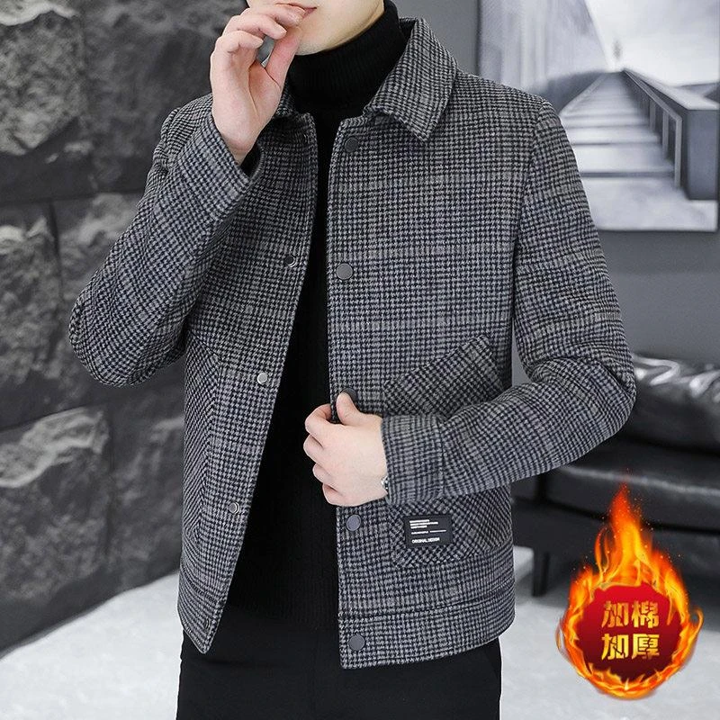 潮牌高档男装秋冬季新款潮流爆款夹克外套男士保暖流行翻领上衣男