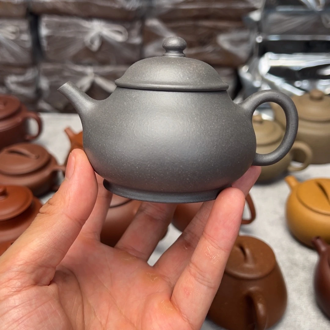 茶壶紫砂清灰紫泥潘壶160cc