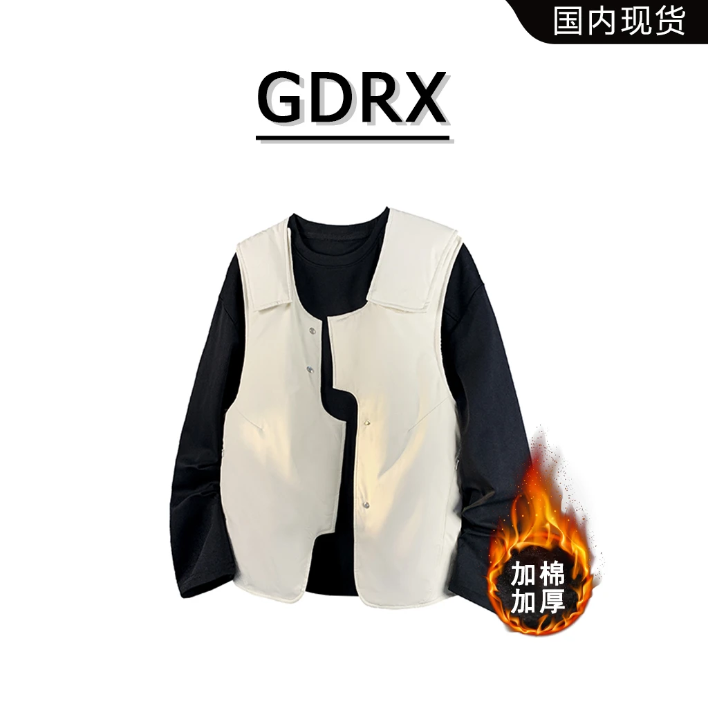GDRX加棉保暖男装马甲外套2025冬季新款保暖加厚轻奢男士大码外套