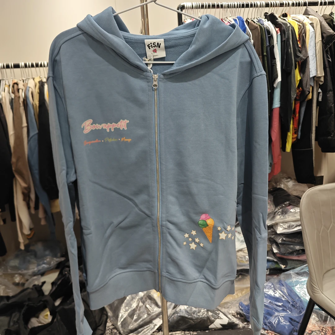 fisn 5.0 冰淇淋 雾蓝色 拉链卫衣