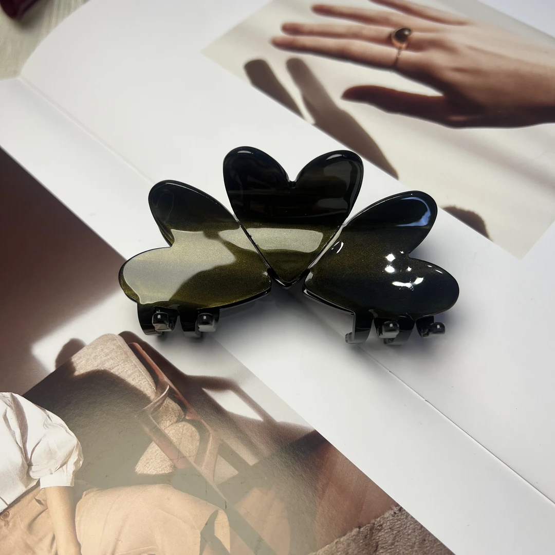 Hy 醋酸爱心抓夹小发量