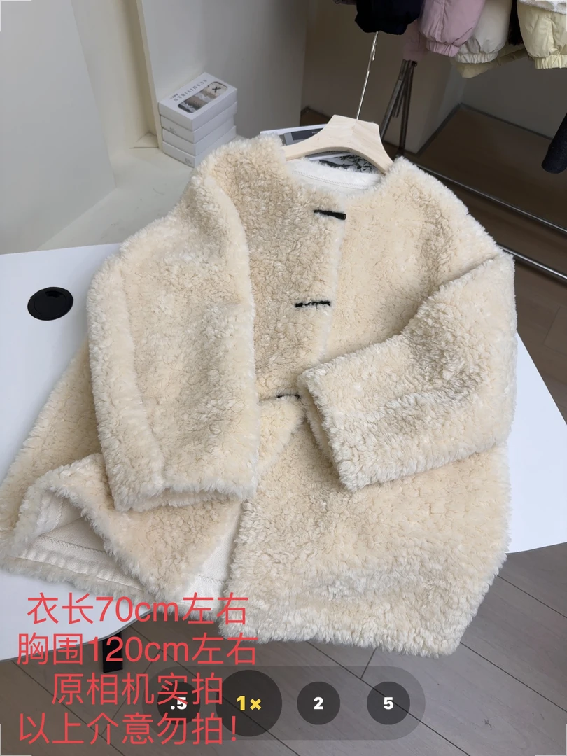 【七安倩】无领毛毛外套