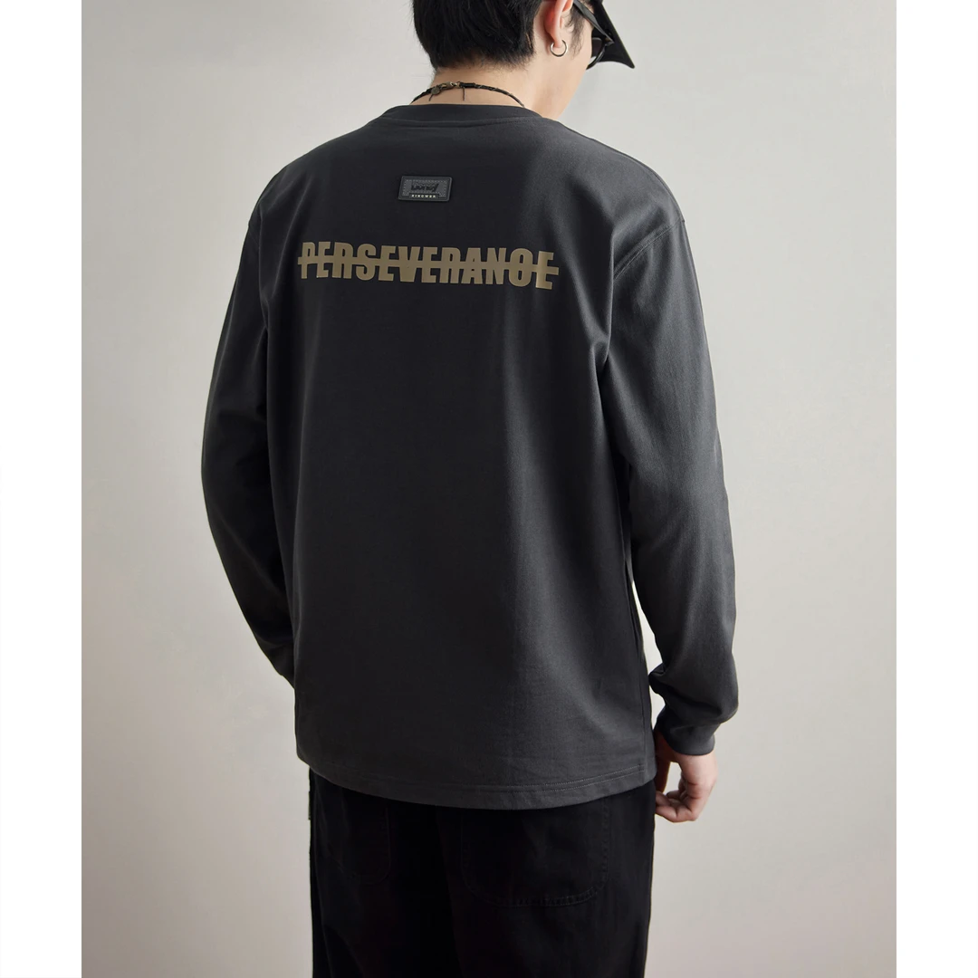 MR.MUDI/穆迪先生美式印花长袖t恤男新款秋季百搭打底衫宽松上衣