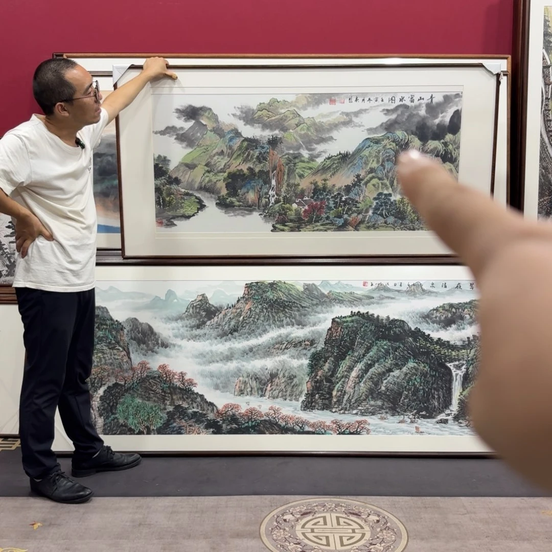 国画手绘作品带框160/80