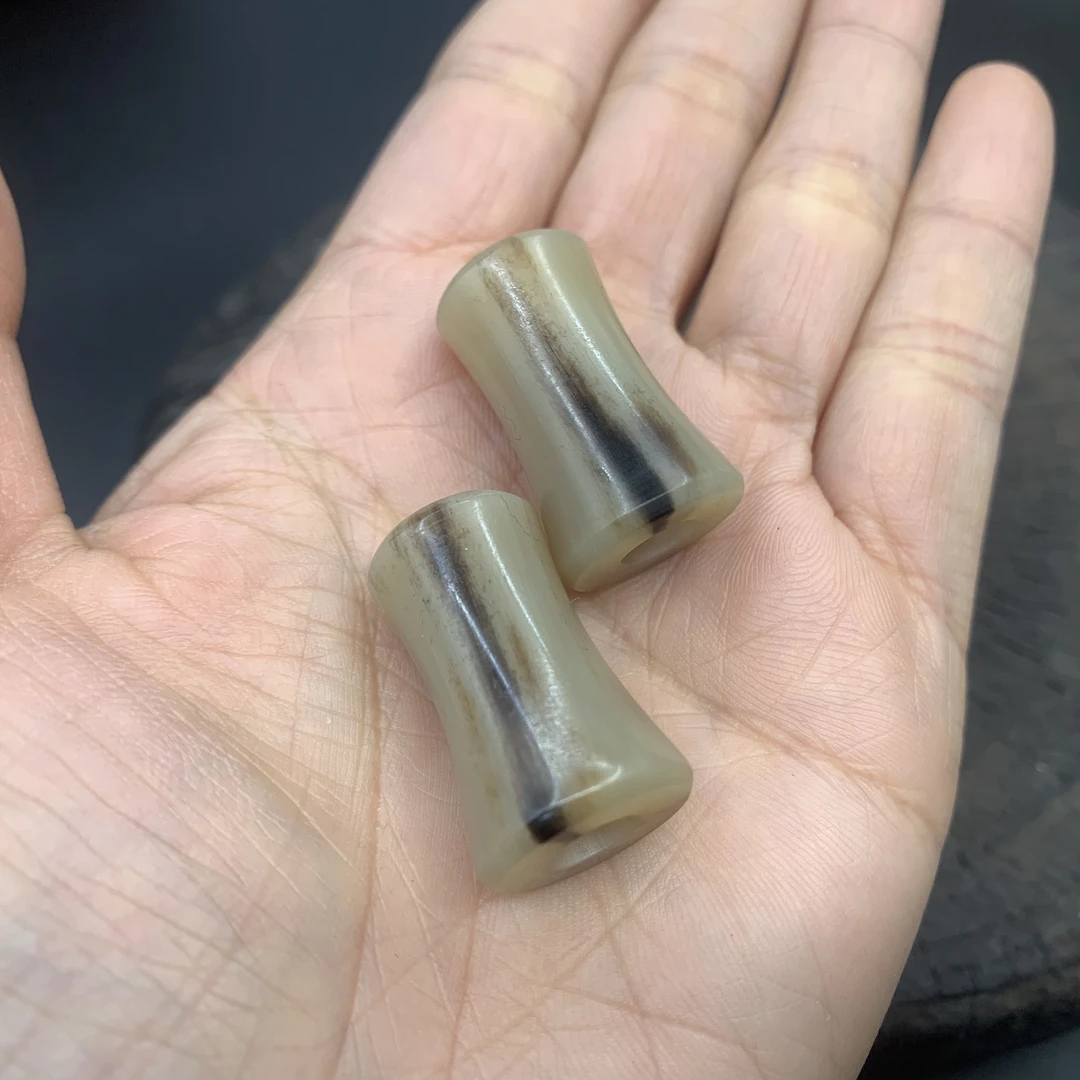 网秋粒手搓 水滴轮花牛角握丸S/D牌通用短款一对网秋粒diy