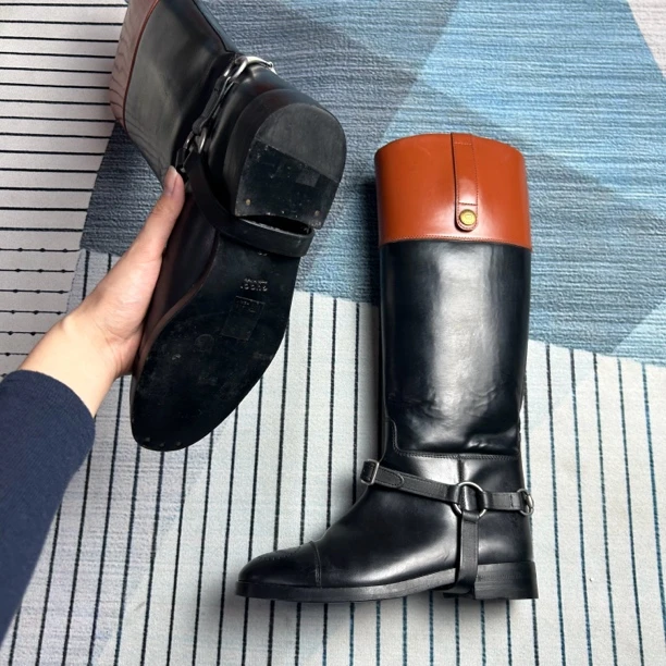 95新 GUCCI/古驰 黑色长靴三六码