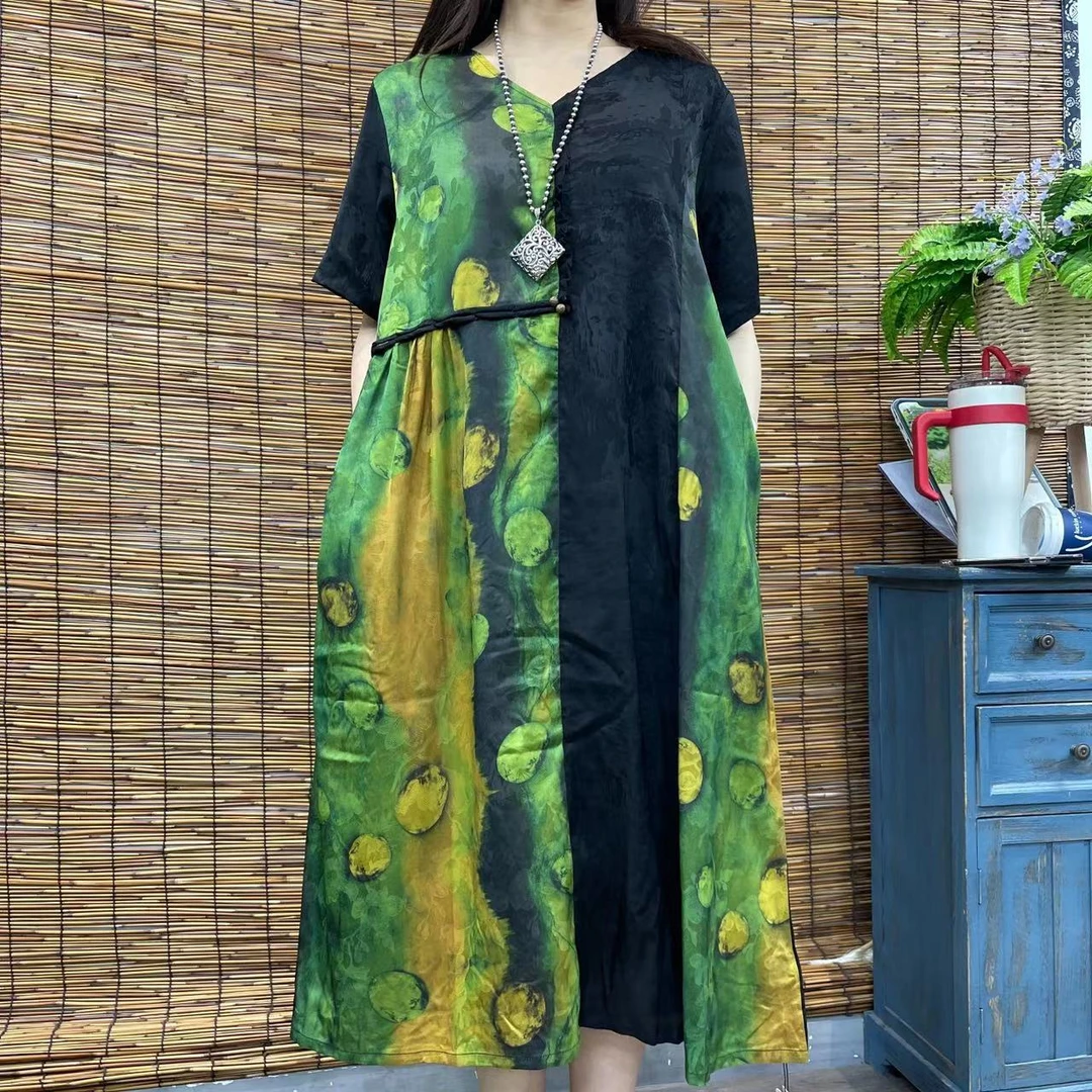 10007春夏新款气质国风减龄连衣裙