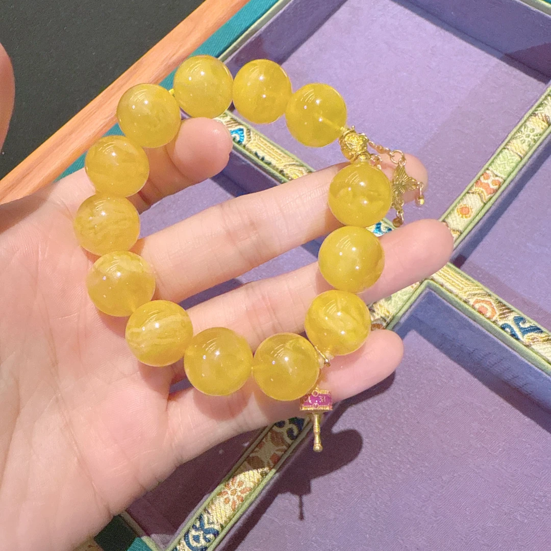 B27蜜蜡未镶嵌手串25216