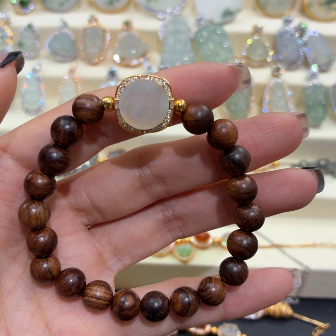 翡翠银S925镶嵌颈饰手串