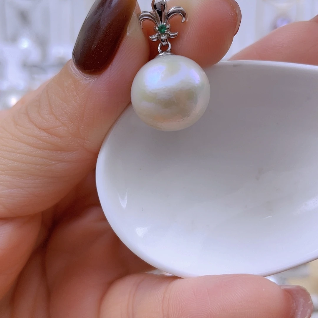 淡水珍珠吊坠(赠链)银S925镶嵌