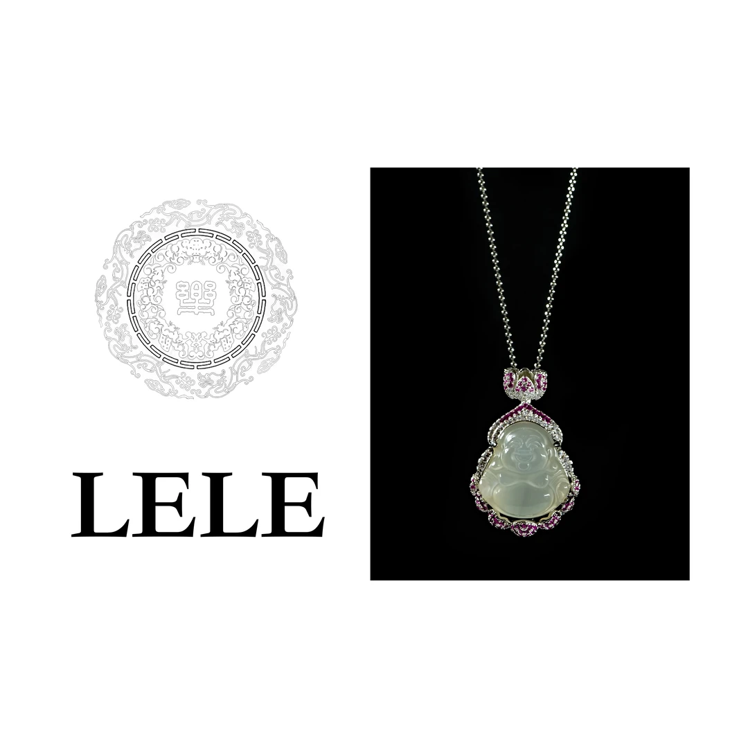 铜合金项链 项链《小冰佛》LeLe高定·摩登系列莲花冰白香囊佛公2489