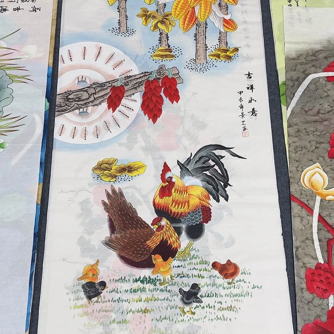 国画尺寸70X138手绘作品