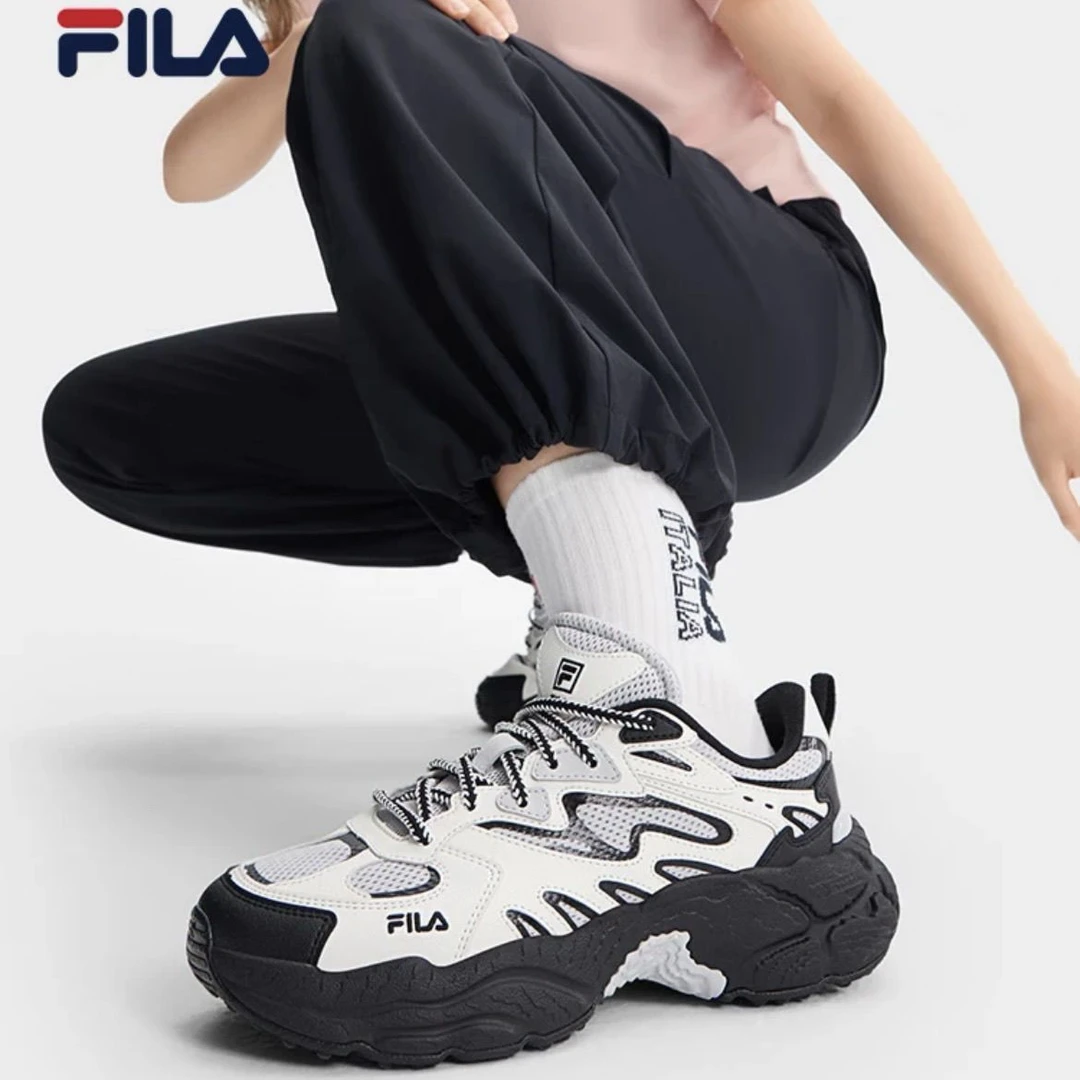 FILA 斐乐情侣鞋2025新款蕨草鞋老爹鞋运动鞋秋季鞋子厚底休闲鞋