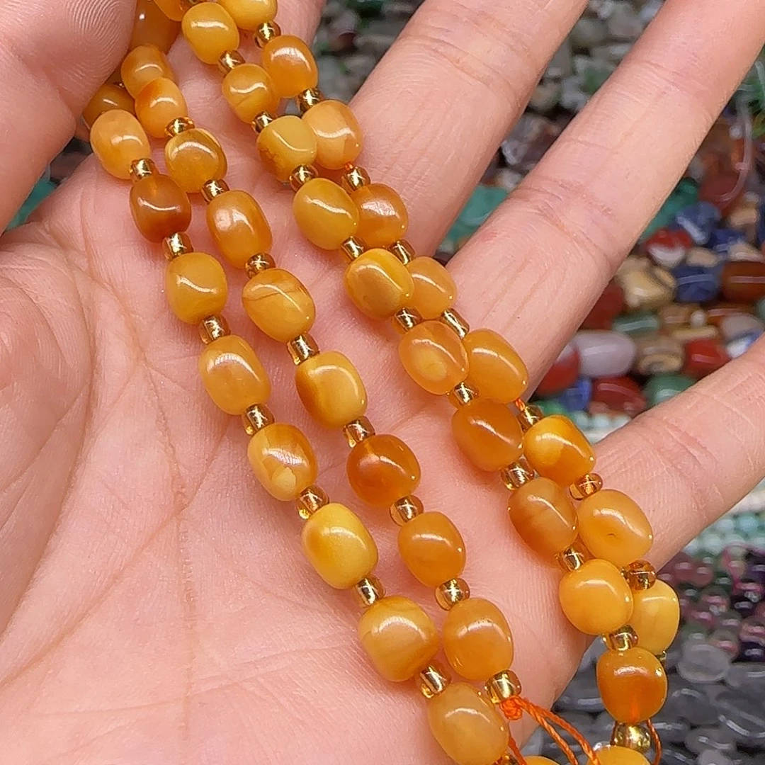 玛瑙/玉髓合金珠宝半成品蜜蜡5mm拍两64发一条