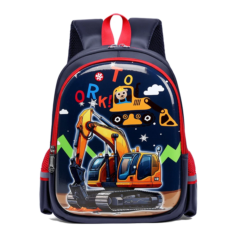 书包幼儿园男孩小汽车卡通轻便挖掘机工程车双肩包小中班儿童背包