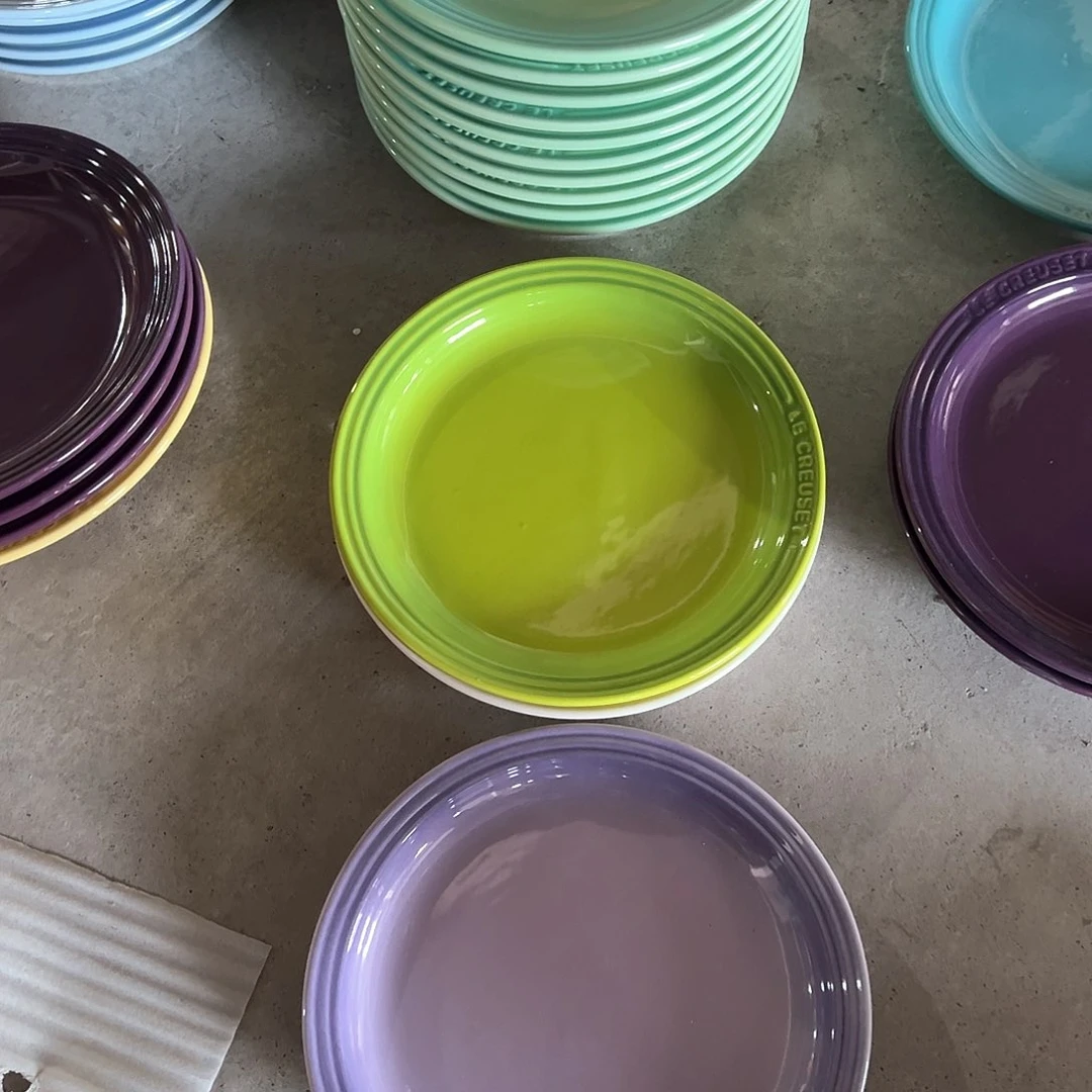 陶瓷 微 大牛排 浅紫➕果绿色