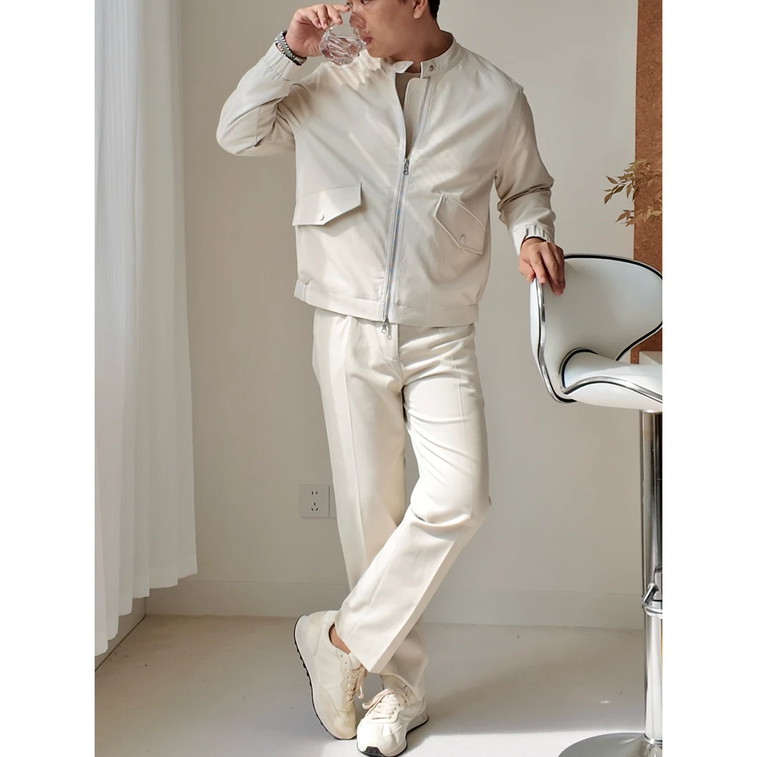 M172行夹克套装牛仔面料运动休闲设计品质设计款百搭显瘦纯色