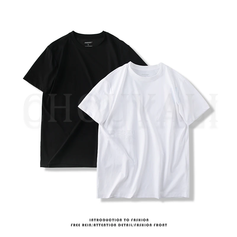 情侣款小白T！夏季薄款简约百搭纯色休闲圆领短袖T恤009