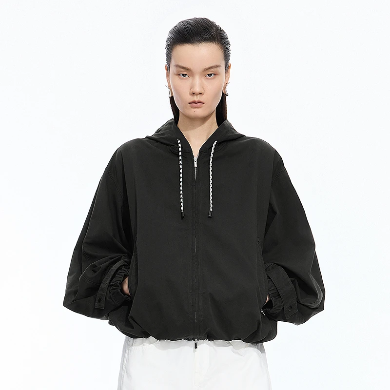 【商场同款】JNBY/江南布衣25秋新品夹克外套宽松戴帽领5P8610800