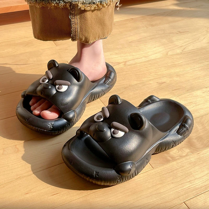 萌熊趣外穿凉拖鞋可爱外穿厚底防滑情侣款夏季新品防臭