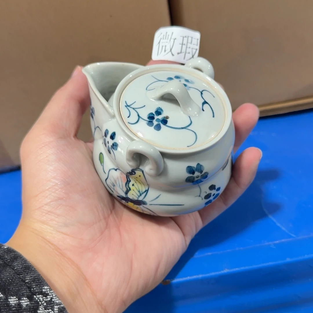 釉下手绘茶具微瑕