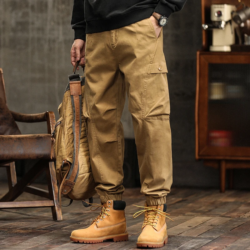 303美式水洗户外工装裤多口袋大码男士百搭复古潮流宽松休闲裤