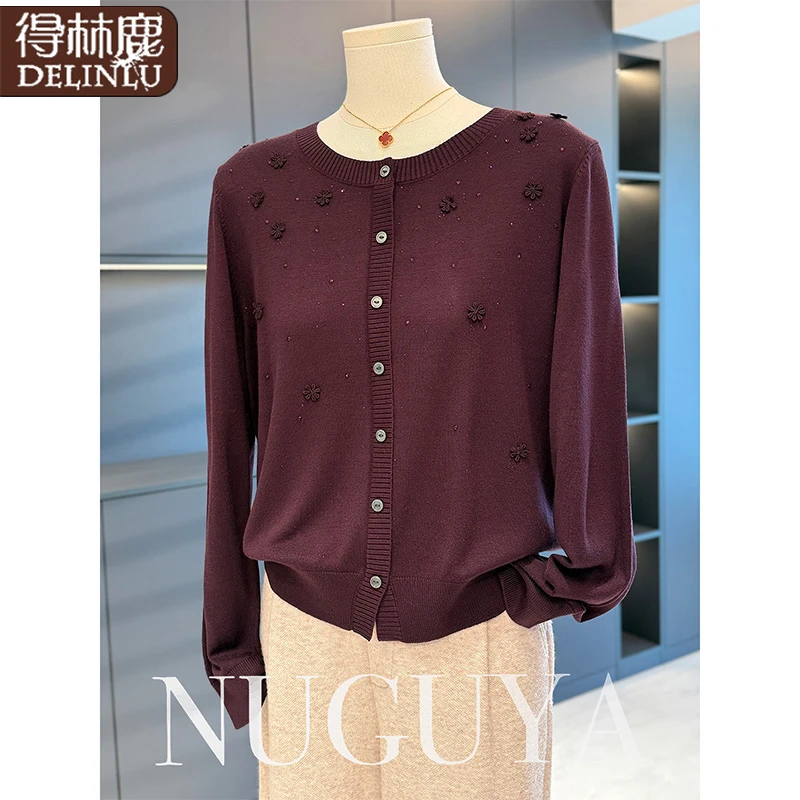 时尚休闲妈妈装针织衫女套头秋季新款高端衣服气质百搭中老年打底